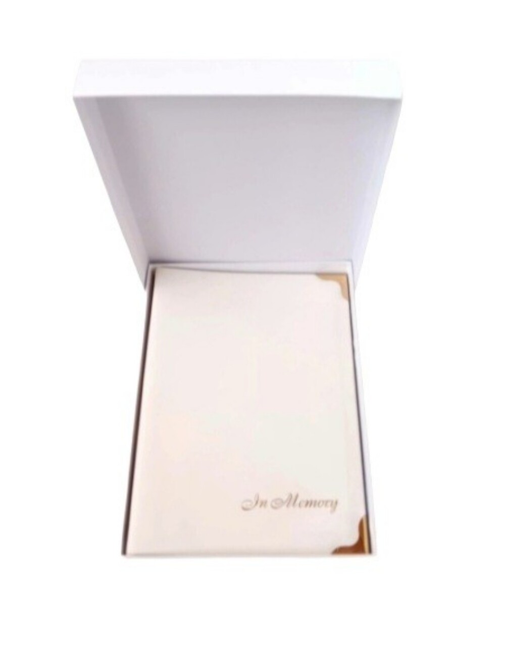 In Memory Keepsake Memorial Book with Gold Accents | NWOT In Box
